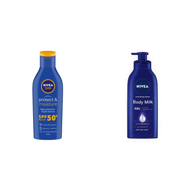 NIVEA Sun Lotion, SPF 50 125 ml & NIVEA Body Lotion for Very Dry Skin, Nourishing Body Milk600 ml